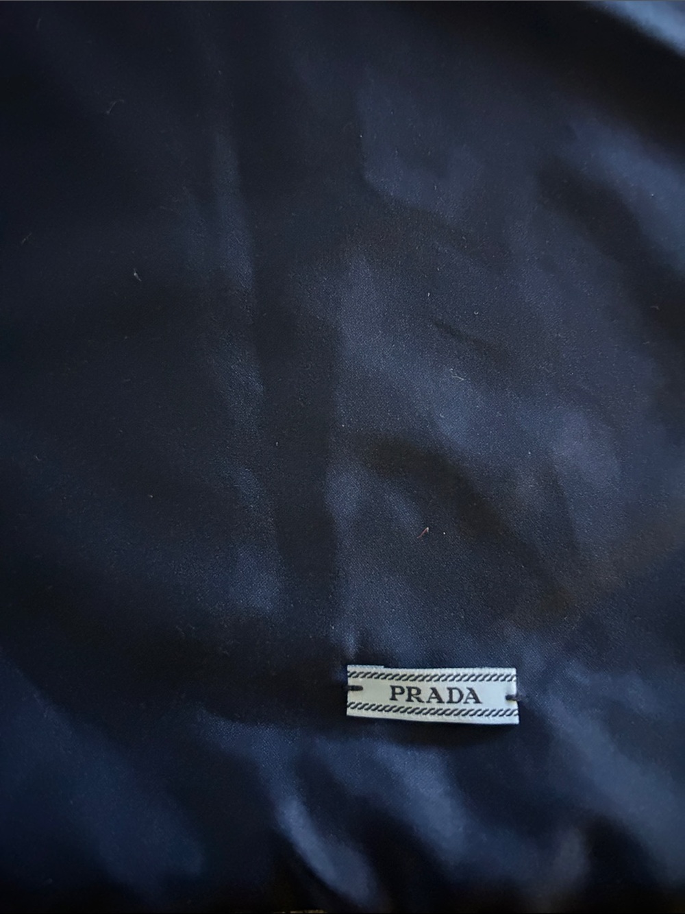 Prada Dark Navy Satin Drawstring Storage Bag